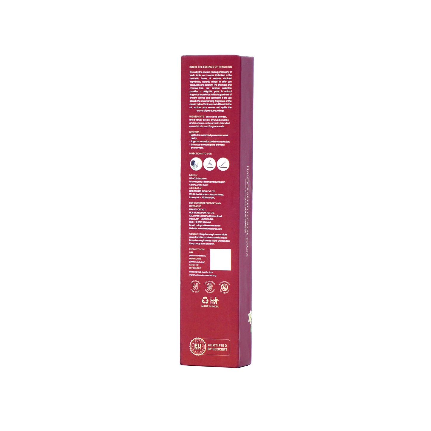 Belfiore Essence Premium Incense Stick With Free Wooden Stand & bookmark Inside HOB Stores India Pvt. Ltd.