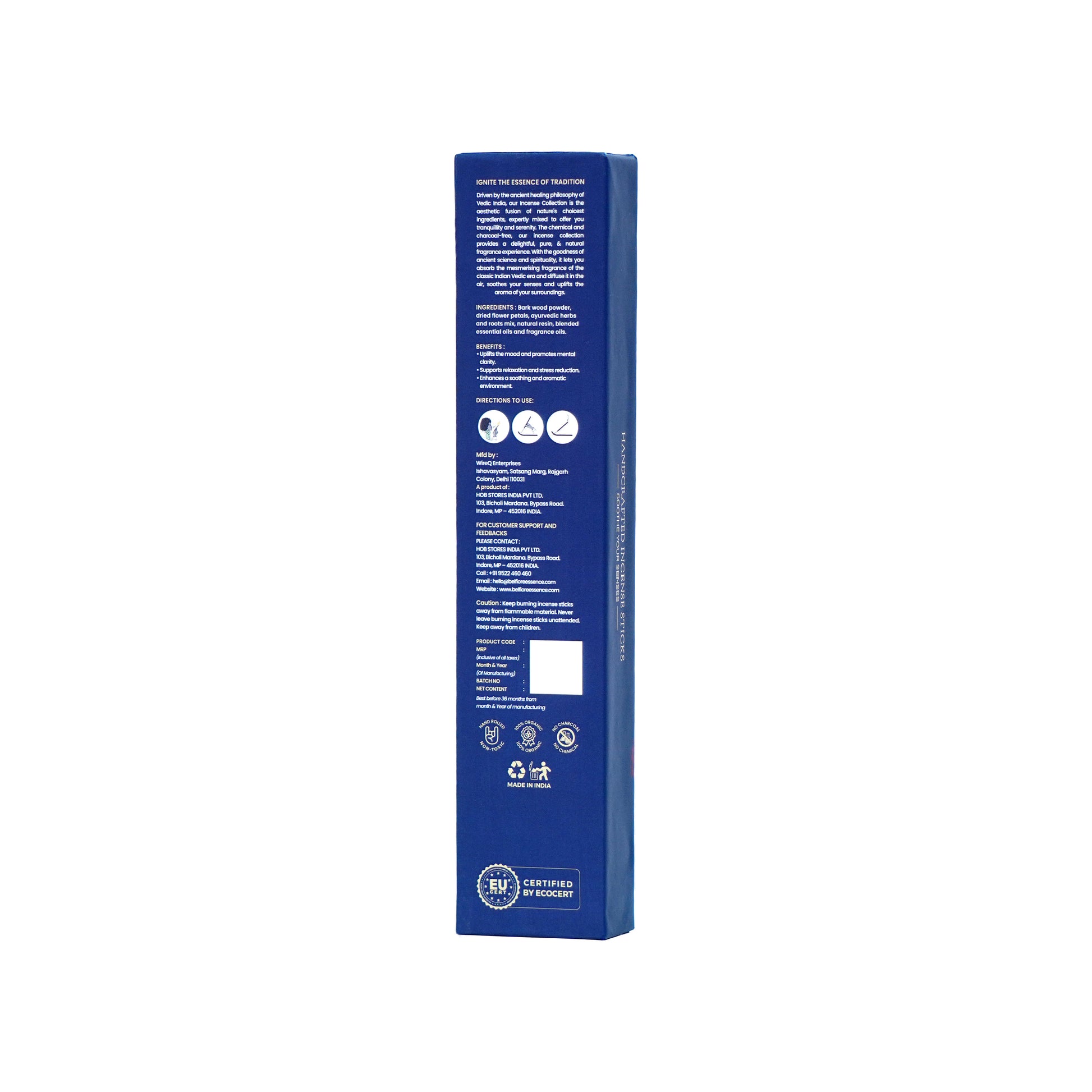 Belfiore Essence Premium Desi Gulab Incense Stick With Free Wooden Stand & bookmark Inside HOB Stores India Pvt. Ltd.